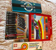 Oil Pastels 4 Sets Faber Castell Cray-Pas Sakura Gallery Pro-Art Used