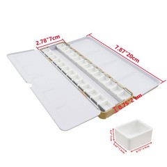 Empty Watercolor Palette Medium Metal Pigment Palette with 26 Empty Half Pans…