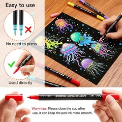 Shuttle Art 25 Colors Dual Tip Acrylic Paint Markers, Brush Tip and Fine Tip Acr