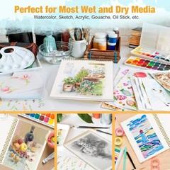 16-Sheet 9×12 Watercolor Paper Pad – Eco-Friendly, Ideal for Students & Artists