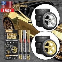 6× Liquid Mirror Chrome Marker Set DIY Car Paint Pen Metal Marker Plated Pens US