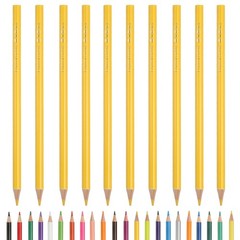 Lemon Yellow Color Drawing Pencils for Adult Coloring Books, 10 Pcs