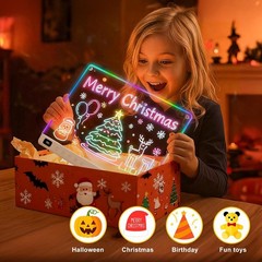 Led Drawing Board with 13 Light Effects, 16″ Rechargeable Light Up Kids Tablet