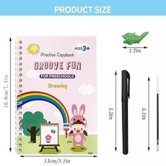 4Pc Magic Practice Copybook for Kids Number Letter Tracing Book with Pen Set