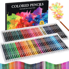 Vibrant 72 Pack Colored Pencils for Adult Coloring Books – Soft Oil Finish