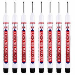 8PCS Deep Hole Marker Pens Long Nib Waterproof Woodworking Metal Marking Set
