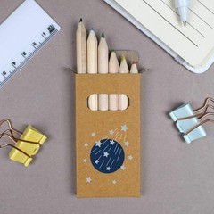 6 x ‘A Shooting Star’ Short 85mm Pencils / Coloured Pencil Set (PE00084624)