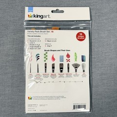 Kingart Studio: Variety Pack Brush Set 15 PCS Wooden Handles Essential Sizes