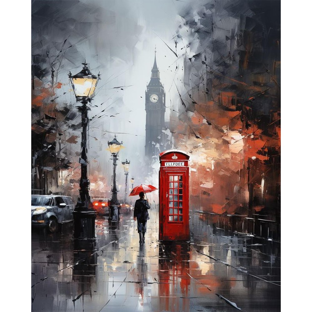 Paint by Numbers Kit for Adults Beginner, London City View Frameless, LKOP005