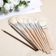 10PCS Pottery Glaze Brushes, Goat Hair Mop Blending Brush Set, Ceramic Brush…