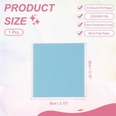 3.2×3.2″ Watercolor Sketchbook, 50 Sheets/100 Pages 230GSM/110lb, Blue
