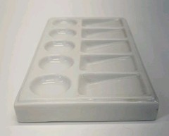 Watercolor Palette Tray 10 Wells White Rectangle Ceramic Artist Paint Palette