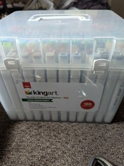 kingart 424-120 Double-Ended Alcohol Ink Art Markers 120 COLORS Vivid Assortment