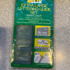 HELIX 4 Piece Lettering Guide Set H9914 (50 mm/3/8″-50mm/2″) #’s Uppers Symbols