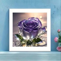 OJTOYART Purple Rose Diamond Art Kits for Adults,5D Painting YP009
