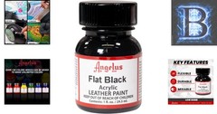 High-Quality Flat Black Acrylic Leather Paint – 1 Oz for Shoes, Handbags & More