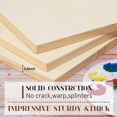 12 Pieces Wood Canvas Board, Unfinished Wood Cradled Painting Panels Boards D…