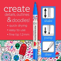 Paint Pens, Set of 12 Multi-Surface Fine Tip Paint Pens, Perfect for Indoor a…