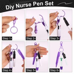 KINYFY 8 Pcs Mini Highlighter Nurse Pen 1 Count (Pack of 8), Blue & Purple