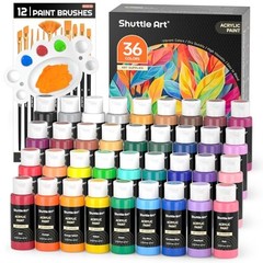 Acrylic Paint, 36 Colors Acrylic Paint Set with 2 Fl Oz (Pack of 36) Regular