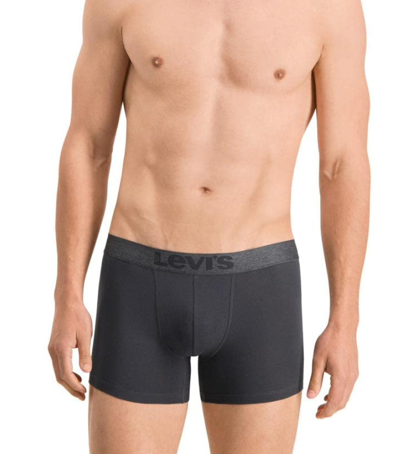Levi’s Men’s Wasitband Organic Cotton Boxer Brief (Pack of 2), Black, XL-