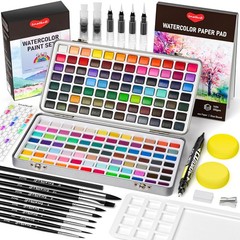 WATERCOLOR PAINT SET for Artist Adult Kid Beginner with Case 168 Color SMALLBUDI