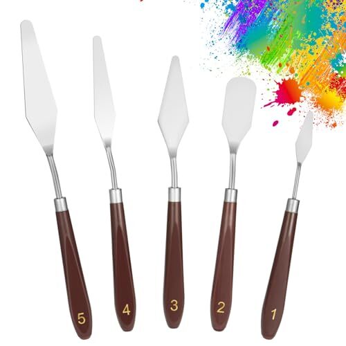 5pcs Palette Knife,Stainless Steel Spatula Palette Knife set, Pallet