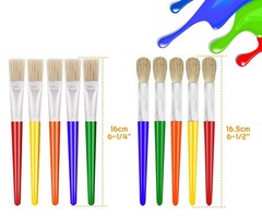 10Pcs Paint Brushes for Kids, Anezus Kids Large, Assorted Colors