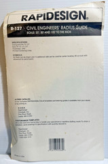 Vintage Berol Rapidesign Template – Civil Engineers Radius Guide – R-127 In Pkg