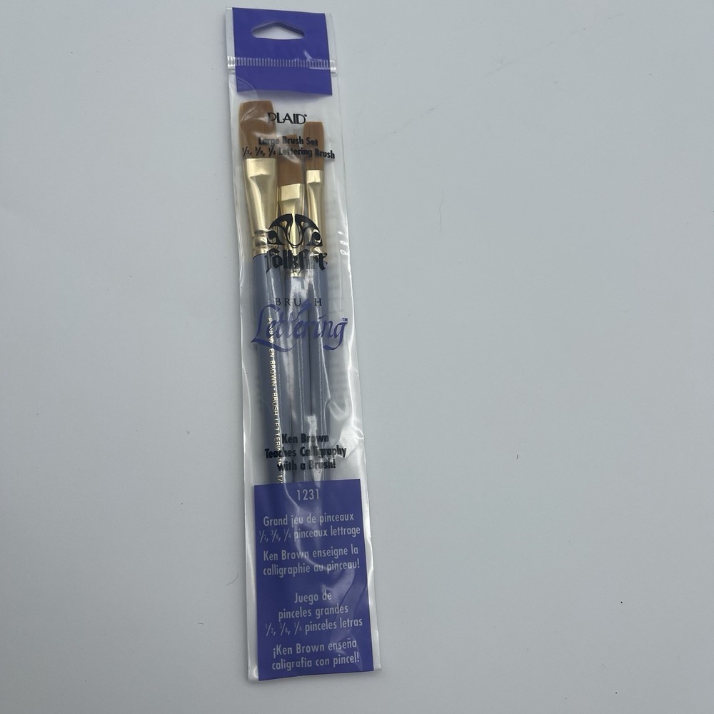 Plaid FolkArt Ken Brown Paint Brush Lettering Calligraphy 1231