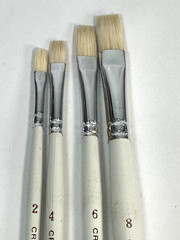 Vintage Craftint Finest White Bristle Brushes – Set of Four – Sizes 2-4-6-8