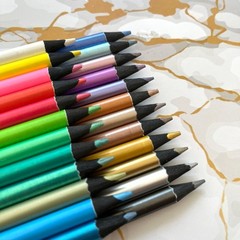 Metallic Colored Pencils Black Wooden Sketching Pencil Art Pencils for Kid Adult