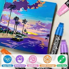 14 Colors Jumbo Markers, Jumbo Acrylic Paint Markers 15mm Wide Felt Tip