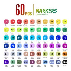 Alcohol Markers Brush Tip, 60 Colors Dual Tip Art Markers For Adults Coloring…