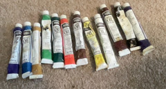 12 Slightly Used Variety of .32 Fl Oz. Artist Oil Color Tubes Made by Luquitex.