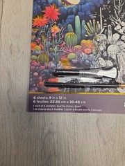 Brea Reese: Scratch Art Paper Pad Magical Vistas – 6 Sheets 9×12 Stylus & Brush