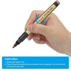 Metallic Marker Pens, 6pcs Paint Pens Medium Point Colored Markers, Red Brown