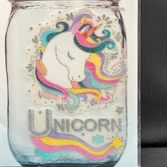Crafter’s Square Colorful Unicorn Metallic Glass Jar Stickers Magic On – 2 Piece