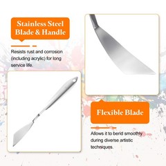 Painting Palette Knife 8.39″ Stainless Steel Angled Blade Silver