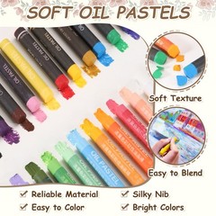 Soft Oil Pastels, Oil Pastel Crayons Blendable(Dark Blue, Pack of 36)