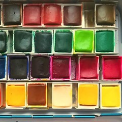 Watercolor Paint Set – 48 Half Pan Colors with Portable Tin Box, Ideal for Be…