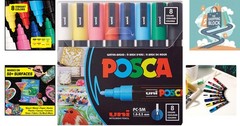 8-Piece Multicolor Acrylic Paint Marker Set with Reversible Tips