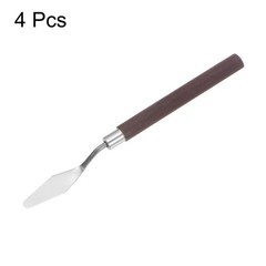 4pcs 14mm No.5 Painting Palette Knives Stainless Steel Spatula Red Wood Handle
