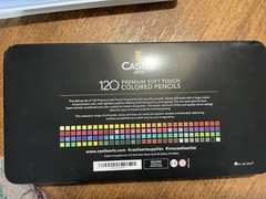 Castle Arts 120 Premium Soft Touch Colored Pencils Pencil Set in Metal Tin Case