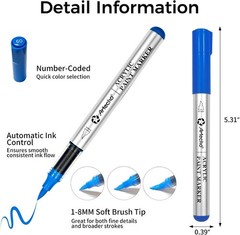 Automatic Ink Control Acrylic Paint Markers 48 Colors Brush Tip, for Stone, R…
