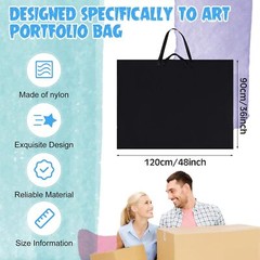 Abbylike 48 x 36 Inch Art Portfolio Bag Large Size Supply with black