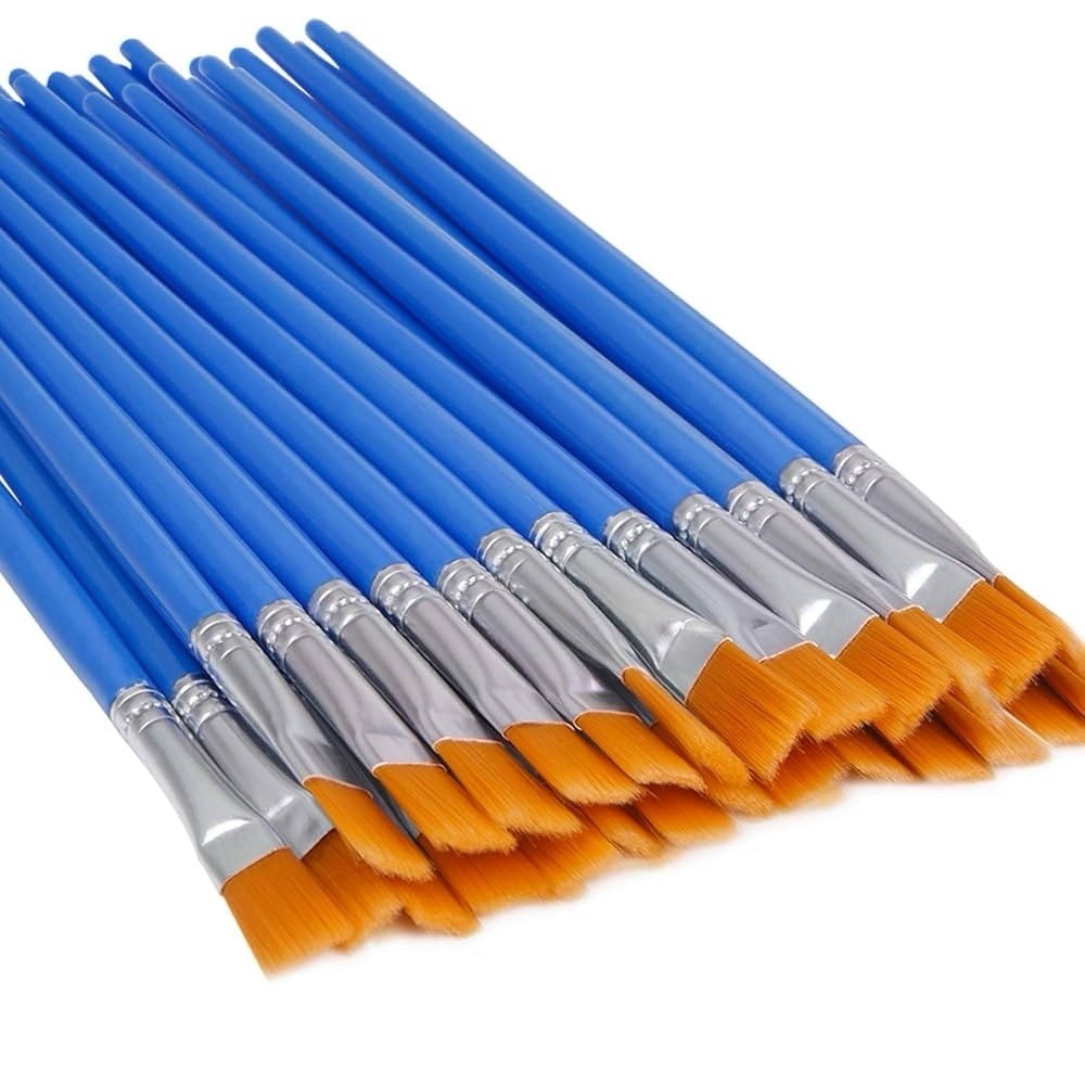 (2 Bags) UPINS 60 Pcs Flat Paint Brushes, Small Brush Bulk for Detail Painting