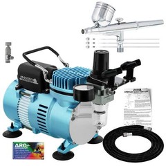 Master Airbrush Air Compressor Kit, Gravity Feed Set 3 Tip Sets 0.2, 0.3, 0.5mm