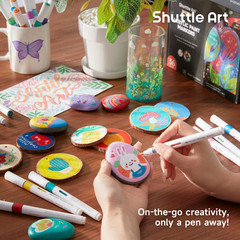 Automatic Ink Control Acrylic Paint Markers, 36 Colors Brush Tip Acrylic Paint P