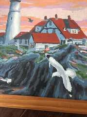 Paint By Number Set Of 2 New England Lighthouses Wood Frame 13.5”X 17.5”